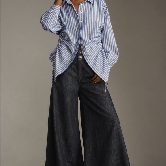Pilcro Denim - Pilcro and the Letterpress Extra Wide-Leg Dark Wash Women's Jeans